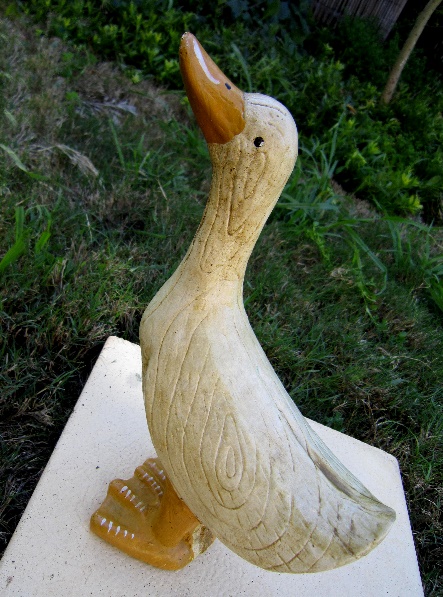 Hand Painted - Statue Duck Wood Look - Click Image to Close